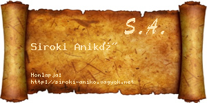 Siroki Anikó névjegykártya